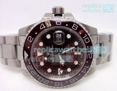 Copy Rolex GMT-Master II Brown Dial Brown Ceramic Bezel SS Case Watch